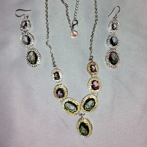 Silver. And rainbow topez jewelry set